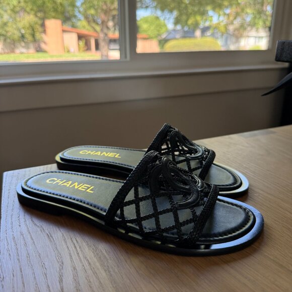 Chanel Braid Mania Sandals in Black - Brand New in Box Size 38.5 - Picture 2 of 9